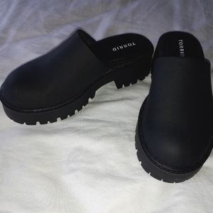 Torrid Lug Mule Wide Width Size: 7.5 Color: Black